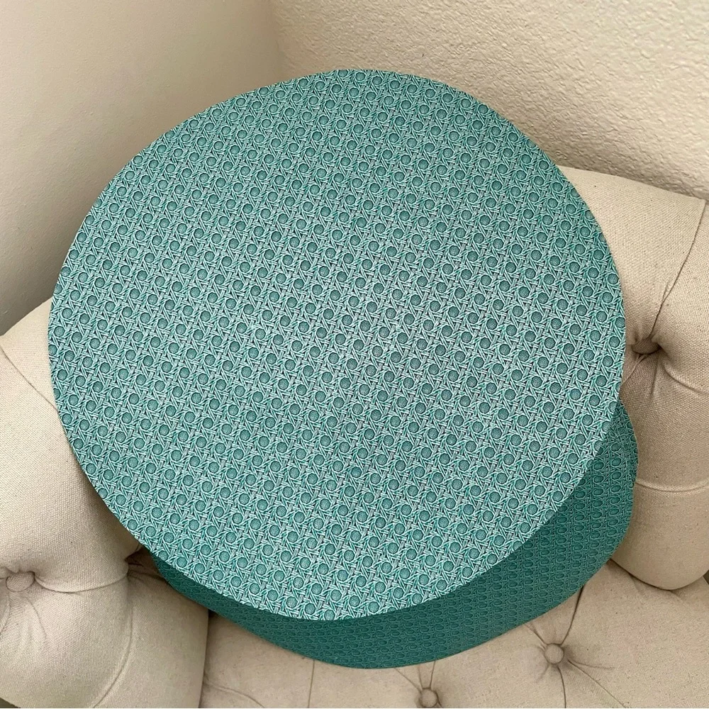 🩵 New 6 pcs Crate & Barrel Archie 15” Round Aqua Placemat Turquoise Blue Green